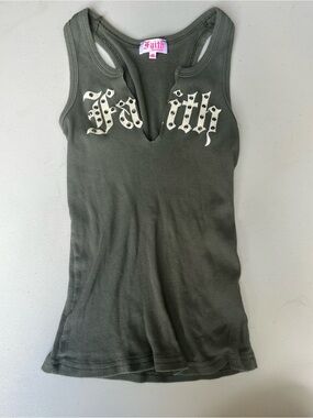 Faith Olive Green Studded Logo Tank